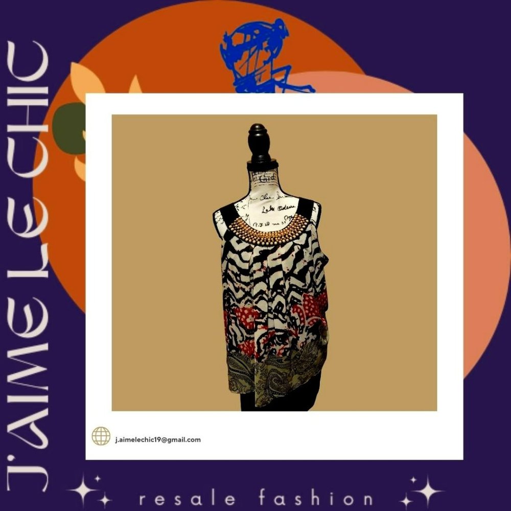 New Directions Multi-Coloured Beaded Front Fashion Tank Top